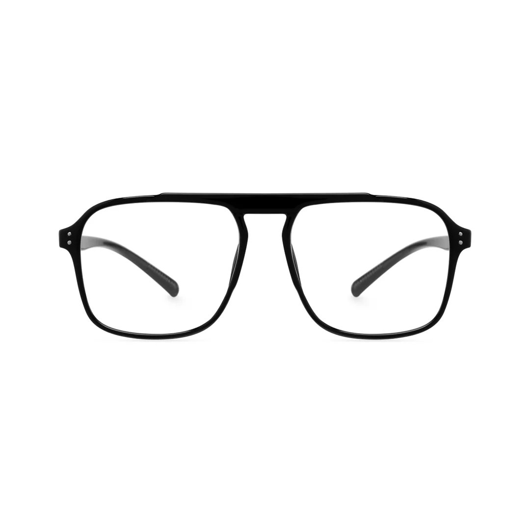 Front view of Gatsby aviator tr90 eyeglasses AR0142410 in black
