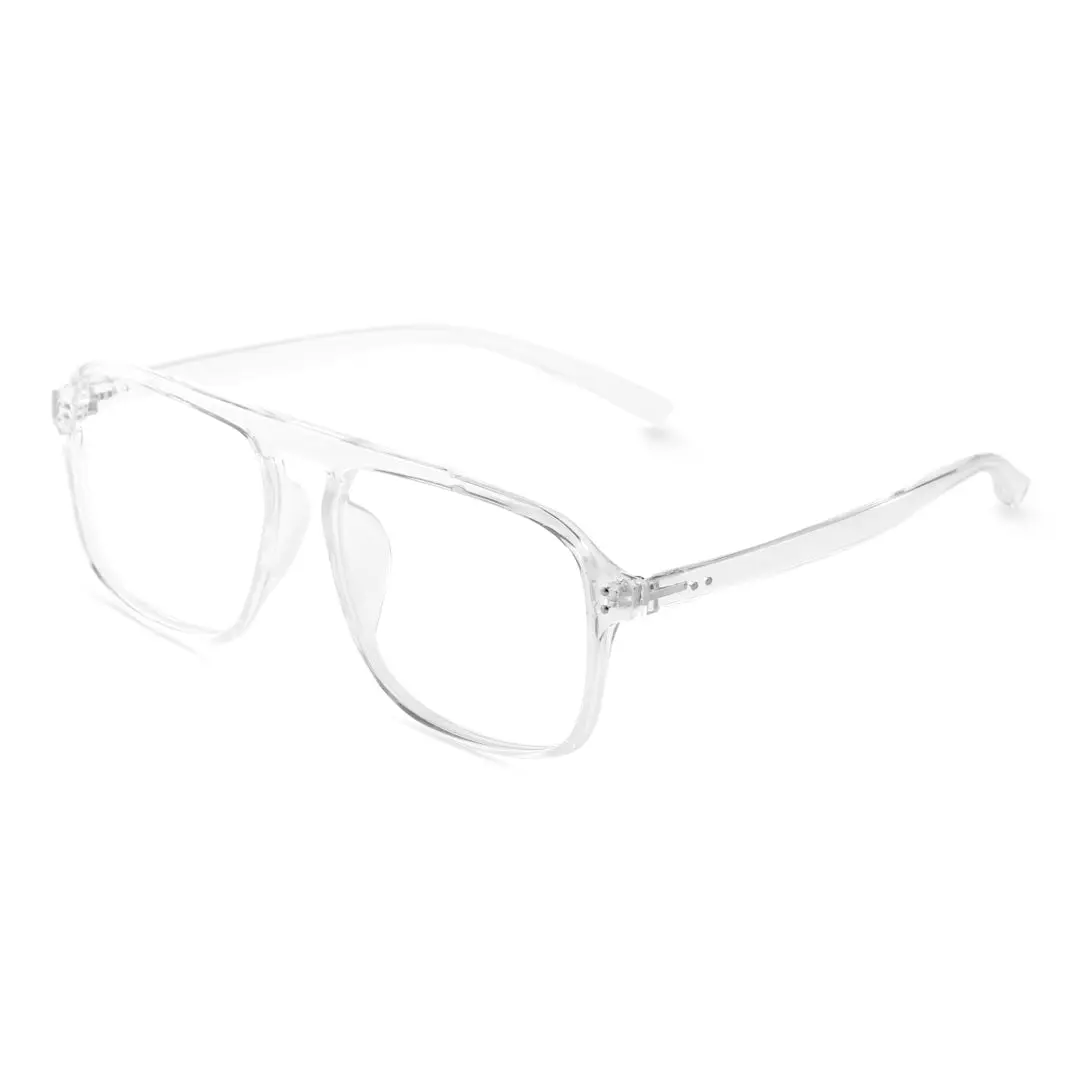 Angle view of Gatsby aviator tr90 eyeglasses AR0142410 in clear