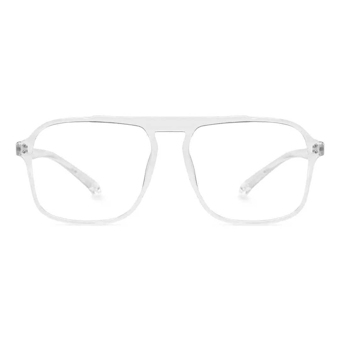 Front view of Gatsby aviator tr90 eyeglasses AR0142410 in clear