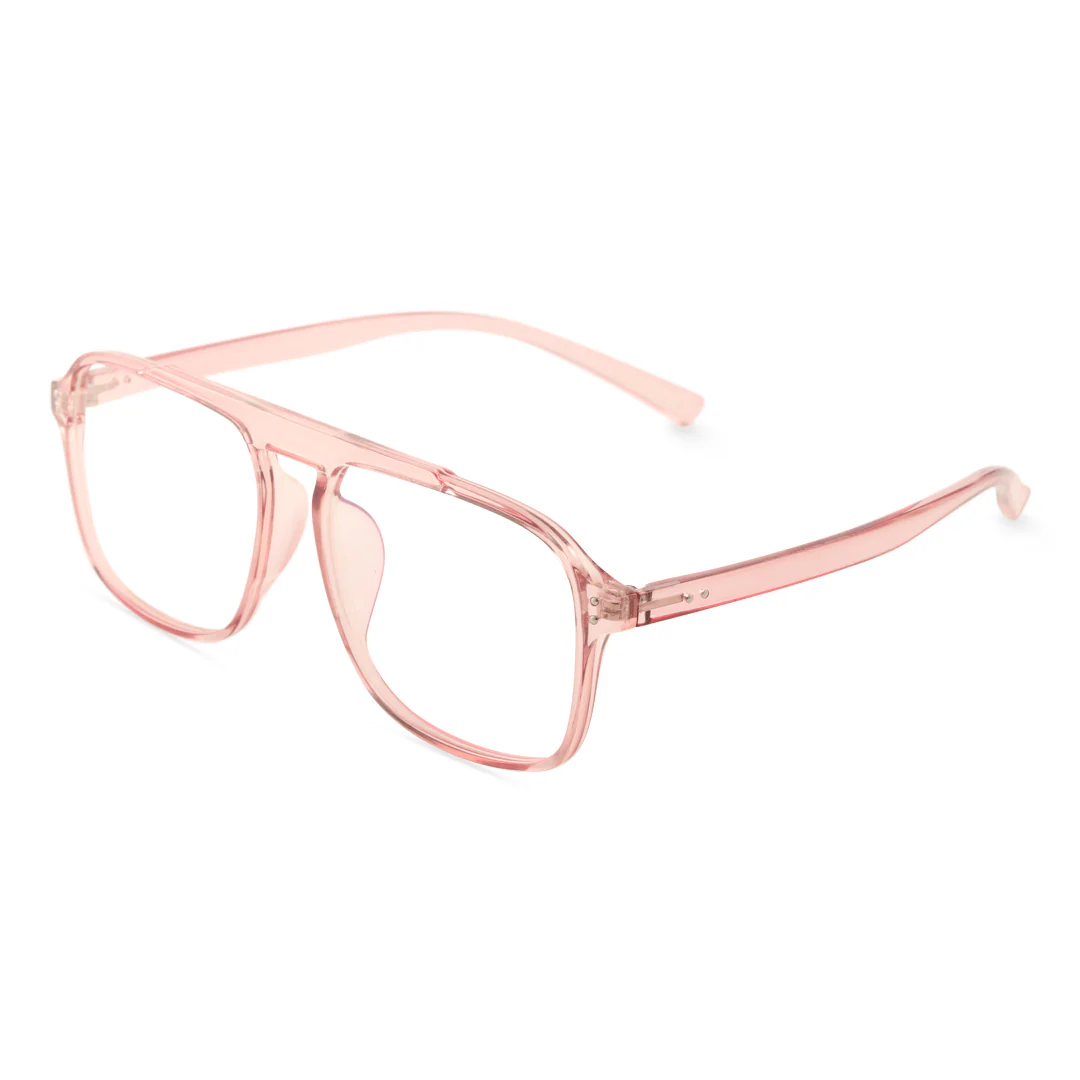 Angle view of Gatsby aviator tr90 eyeglasses AR0142410 in pink