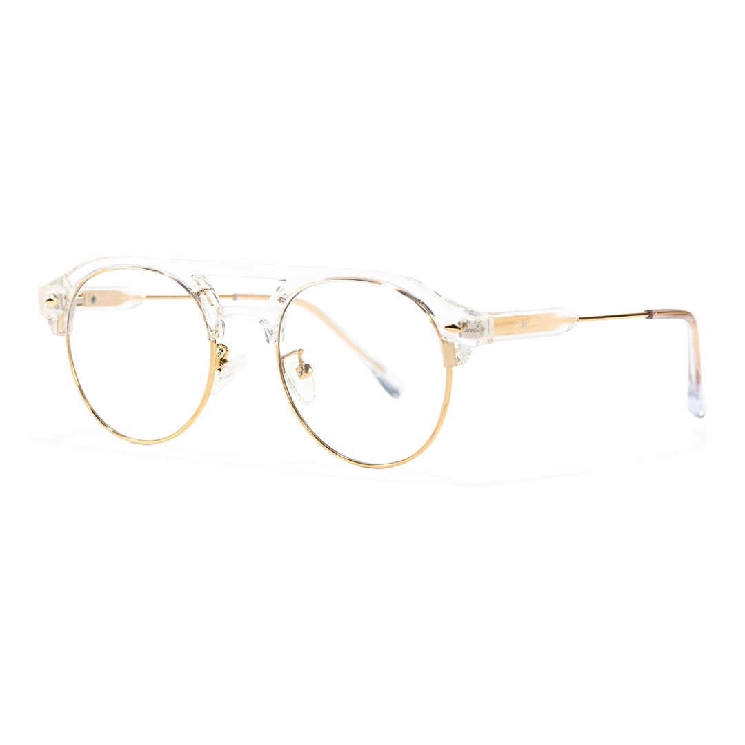 Angle view of Morgan aviator tr90 eyeglasses AX0022507 in clear