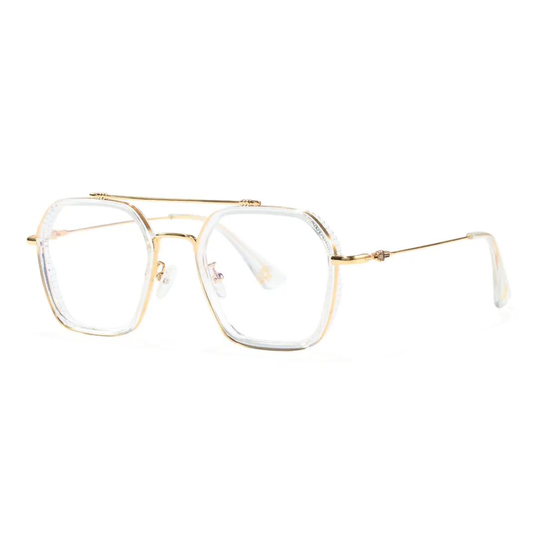 Angle view of Solan aviator tr90 eyeglasses AX0122507 in clear