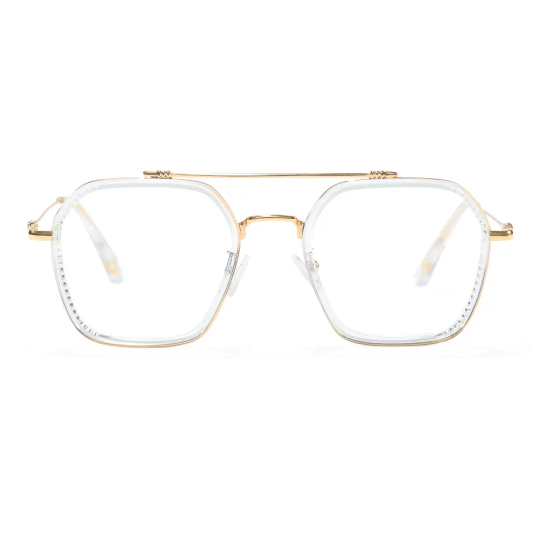 Front view of Solan aviator tr90 eyeglasses AX0122507 in clear