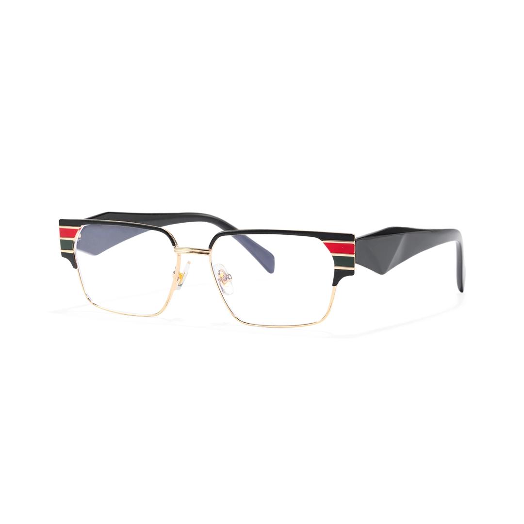 Angle view of Mela browline metal eyeglasses BM0092510 in multicolor