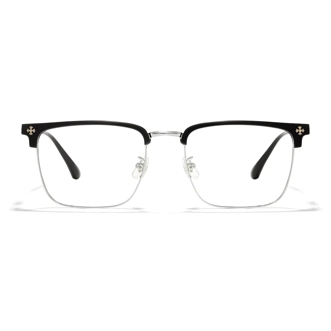 Front view of Vivid browline metal eyeglasses BM0102501 in silver