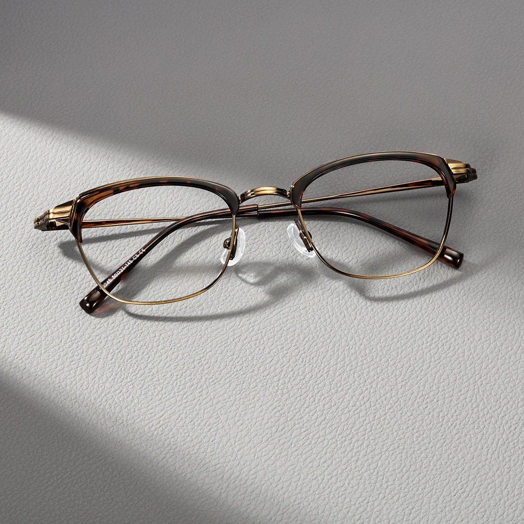 Scene view of Lola browline metal eyeglasses BM0252410 in tortoise