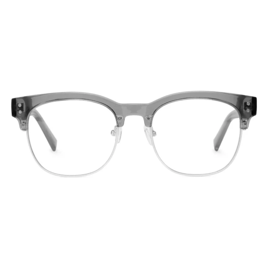 Front view of Fuchsia nerd browline tr90 eyeglasses in grey. SPU: BR0012409