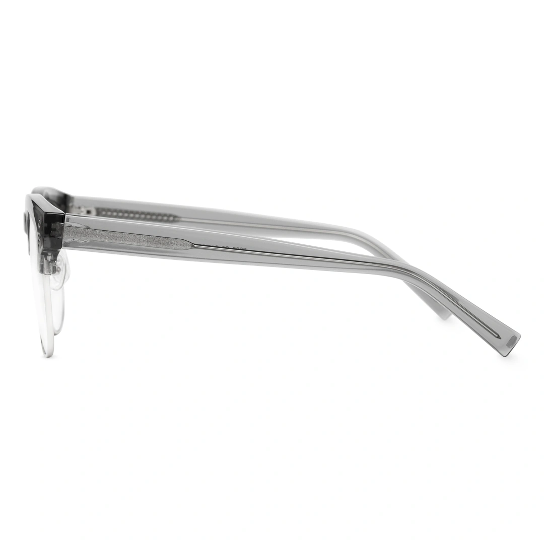 Side view of Fuchsia nerd browline tr90 eyeglasses in grey. SPU: BR0012409