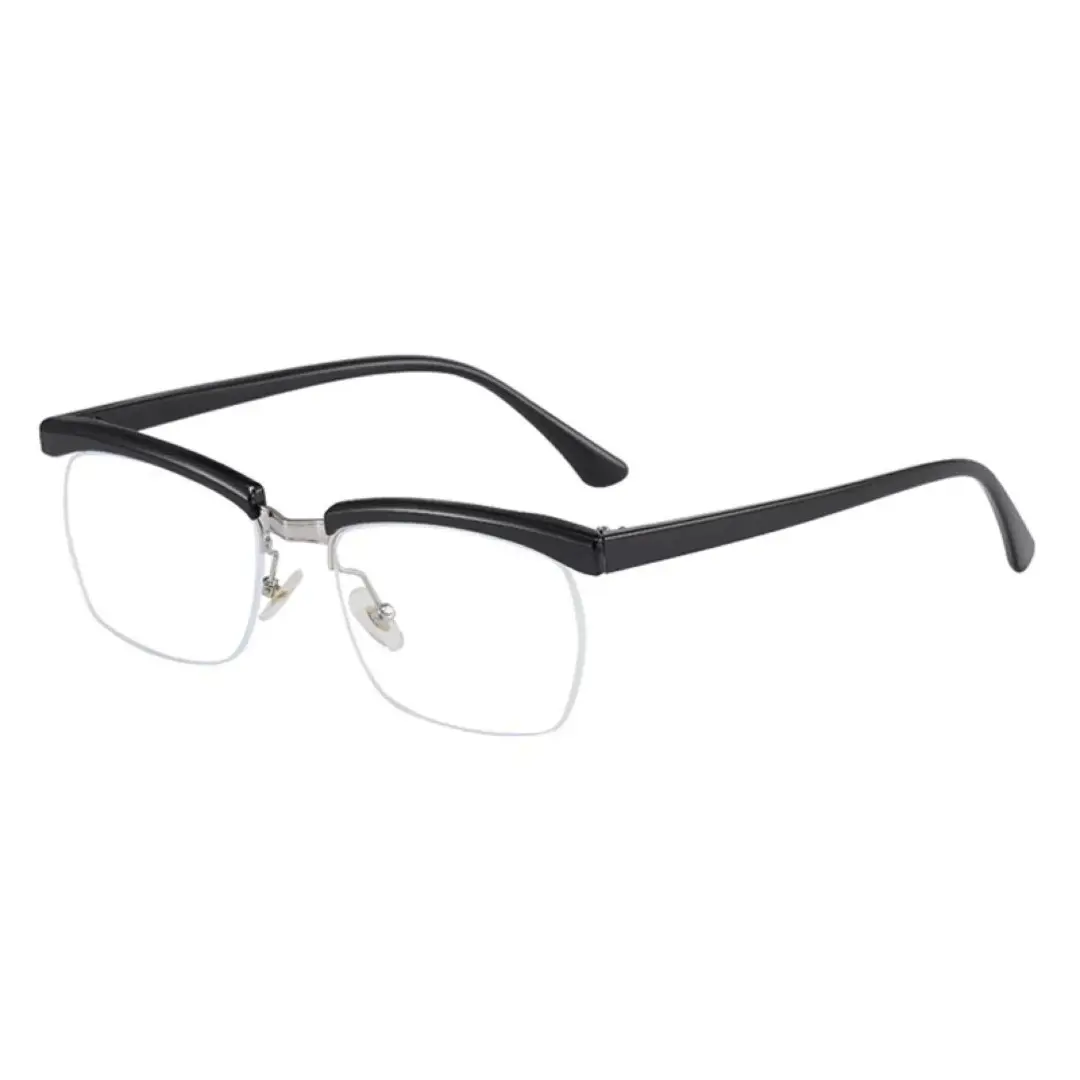 Angle view of Kuz vintage browline tr90 eyeglasses BR0102310 in black