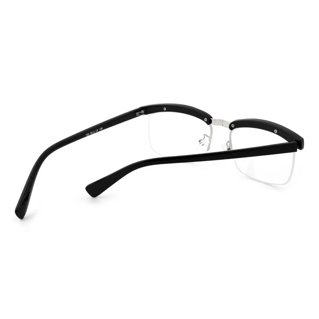 Back view of Kuz vintage browline tr90 eyeglasses BR0102310 in black