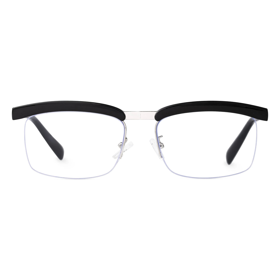 Front view of Kuz vintage browline tr90 eyeglasses BR0102310 in black