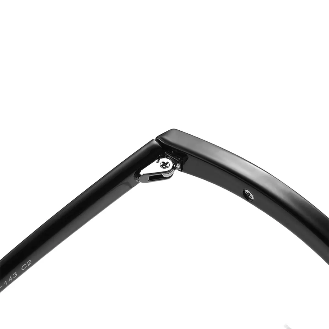 Hinge detail of Kuz vintage browline tr90 eyeglasses BR0102310 in black