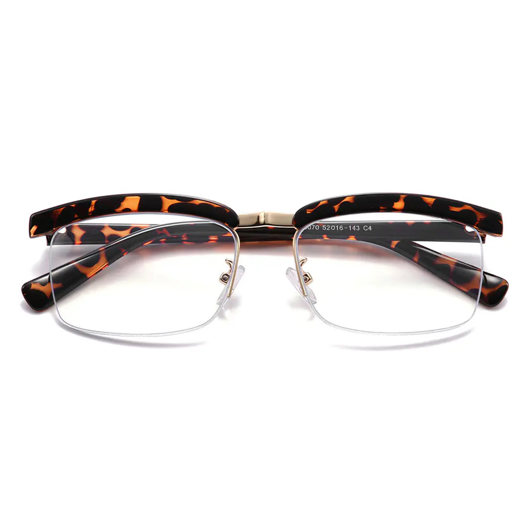 Front folded view of Kuz vintage browline tr90 eyeglasses BR0102310 in tortoise