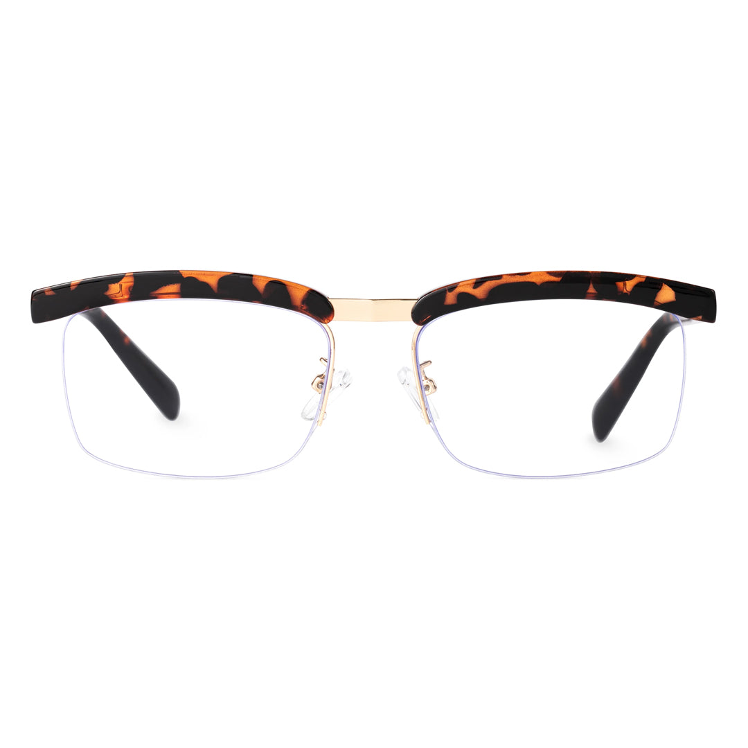 Front view of Kuz vintage browline tr90 eyeglasses BR0102310 in tortoise