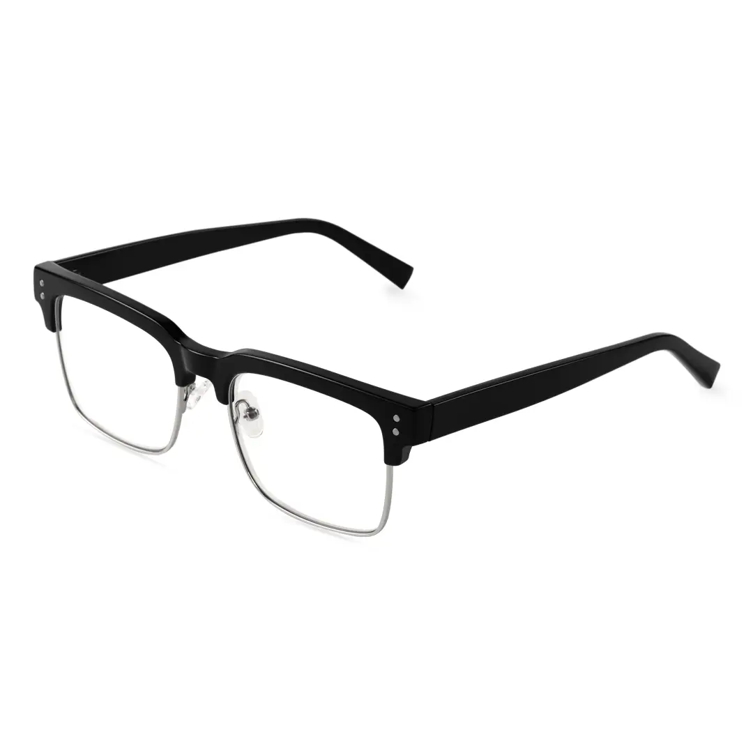 Angle view of Fabula browline tr90 eyeglasses BR0572505 in blackclear
