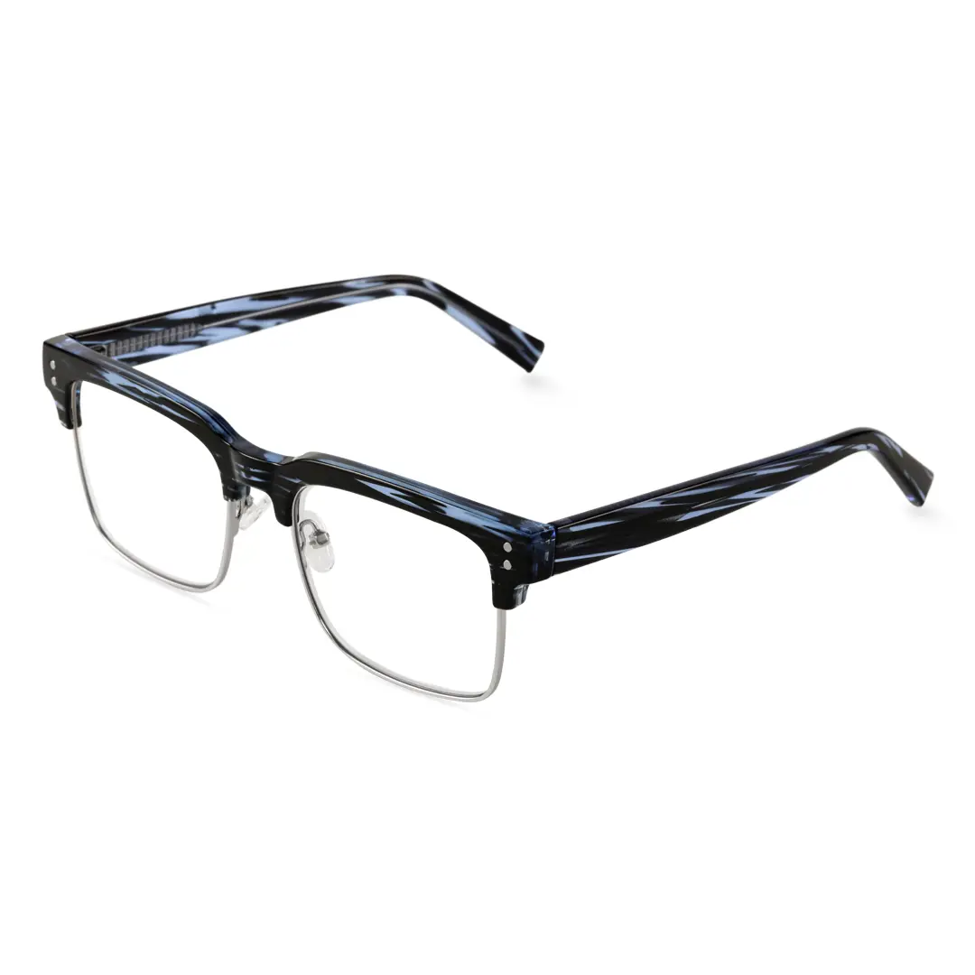 Angle view of Fabula browline tr90 eyeglasses BR0572505 in blue tortoise