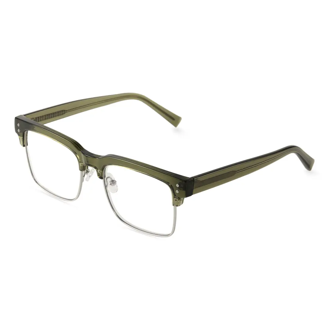 Angle view of Fabula browline tr90 eyeglasses BR0572505 in green