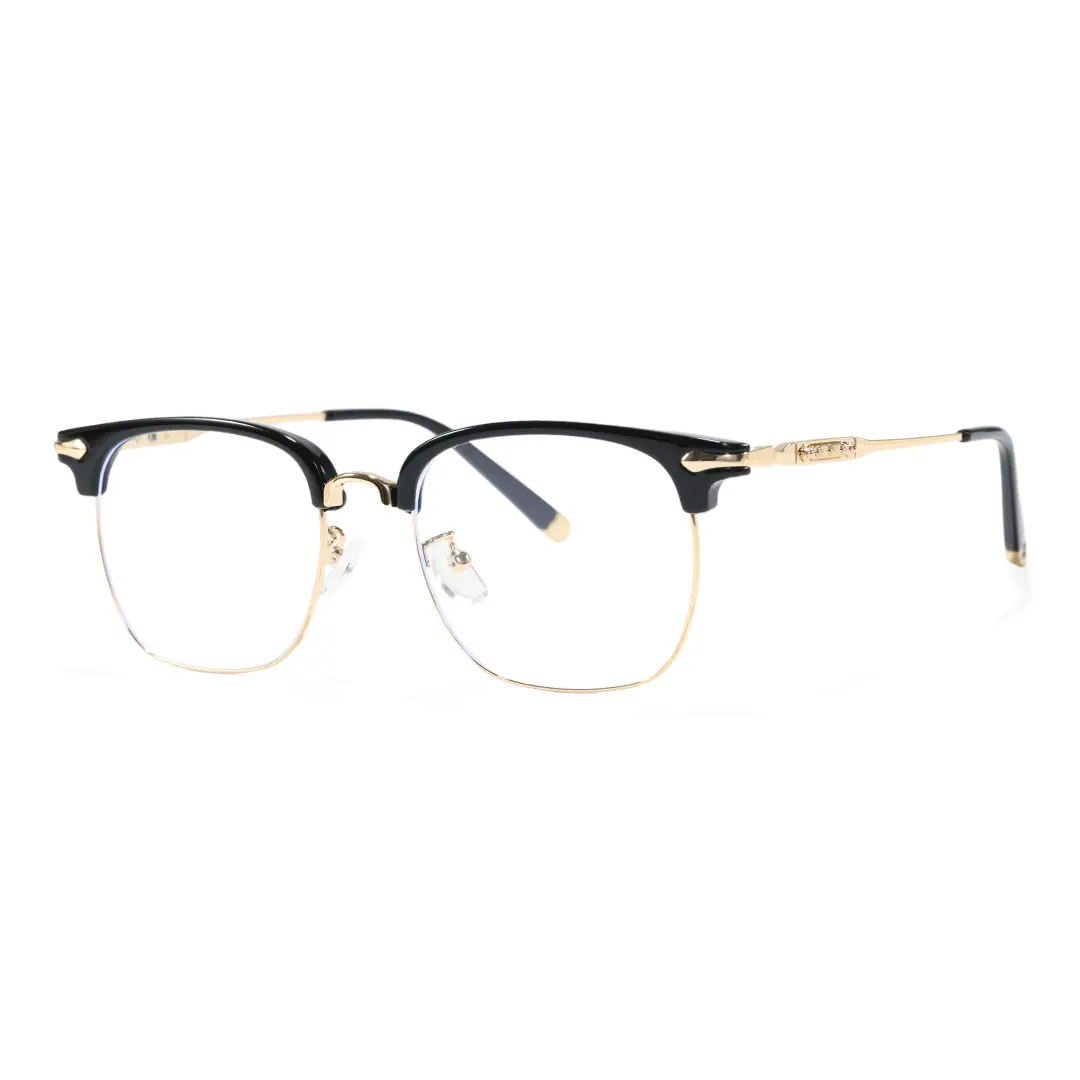 Angle view of Tarian browline metal eyeglasses BX0392509 in black