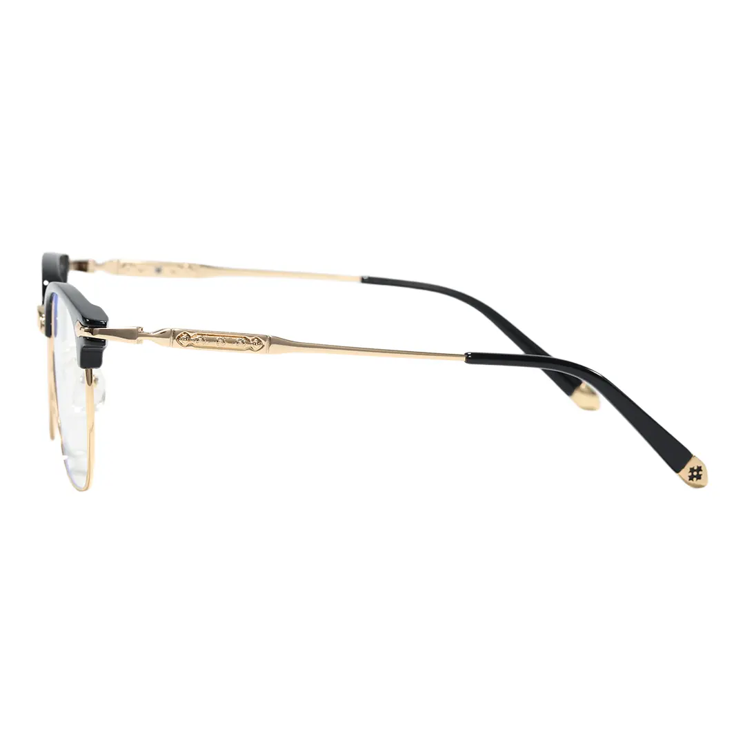 Side view of Tarian browline metal eyeglasses BX0392509 in black