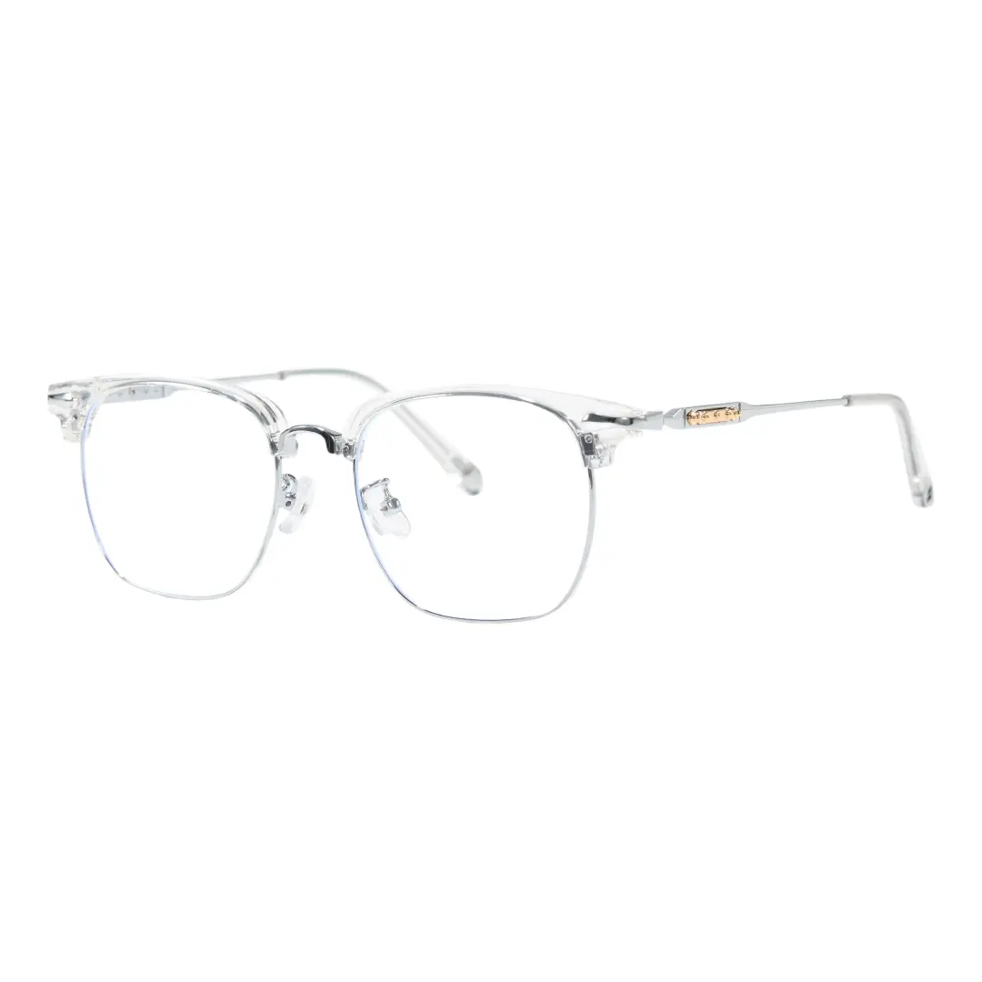 Angle view of Tarian browline metal eyeglasses BX0392509 in clear