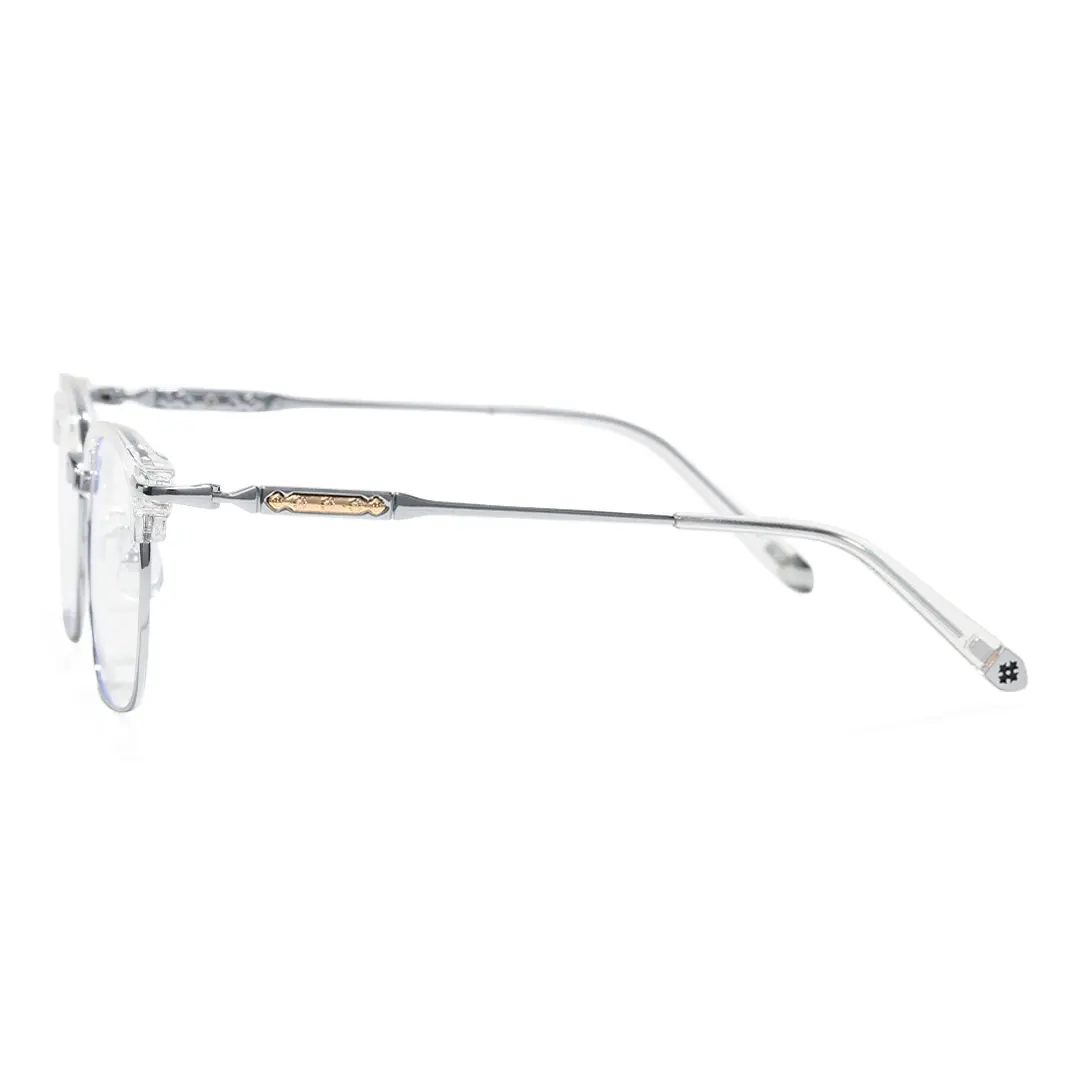 Side view of Tarian browline metal eyeglasses BX0392509 in clear