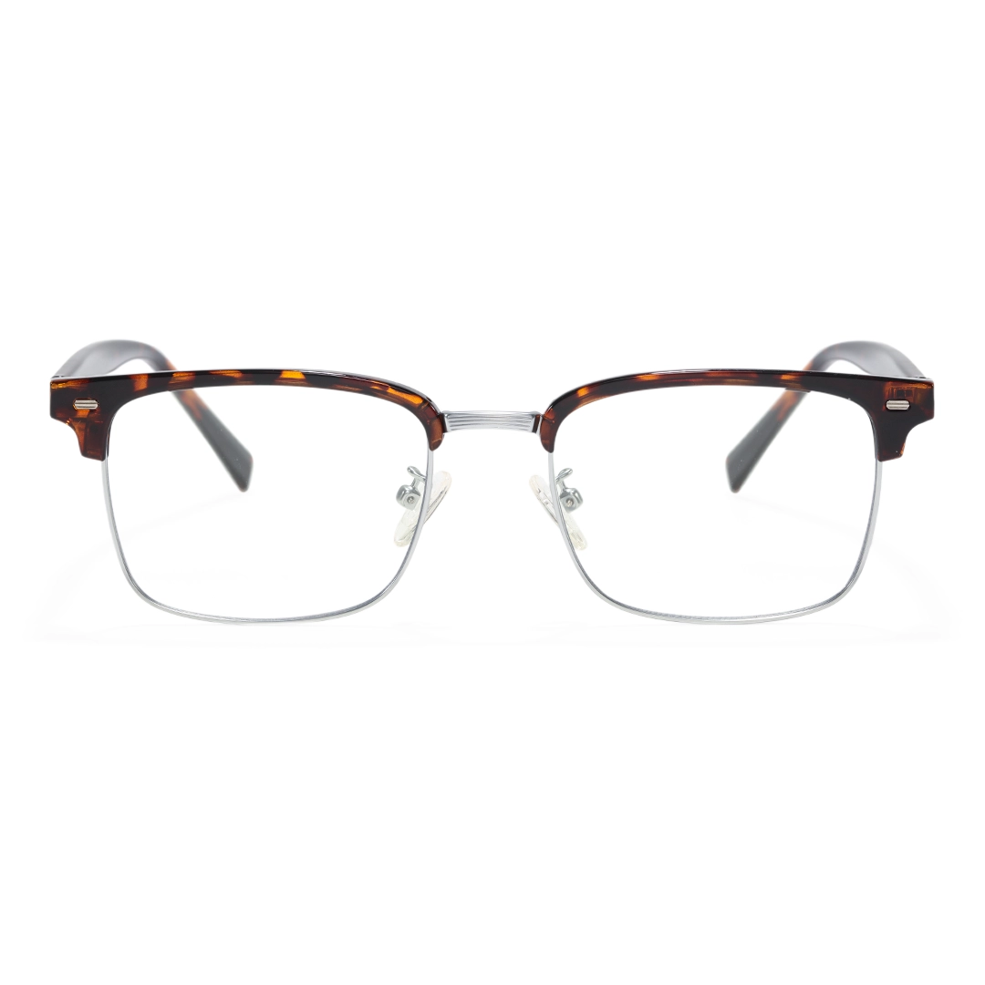 Front view of Vesper browline metal eyeglasses BX0402509 in tortoise