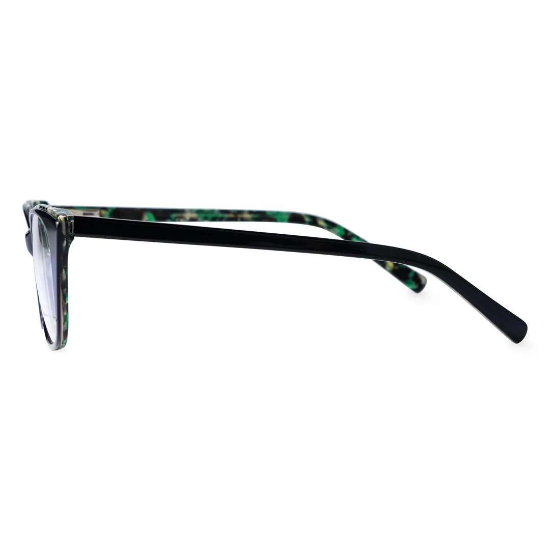 Side view of Poppy cat eye acetate eyeglasses CA0012208 in black
