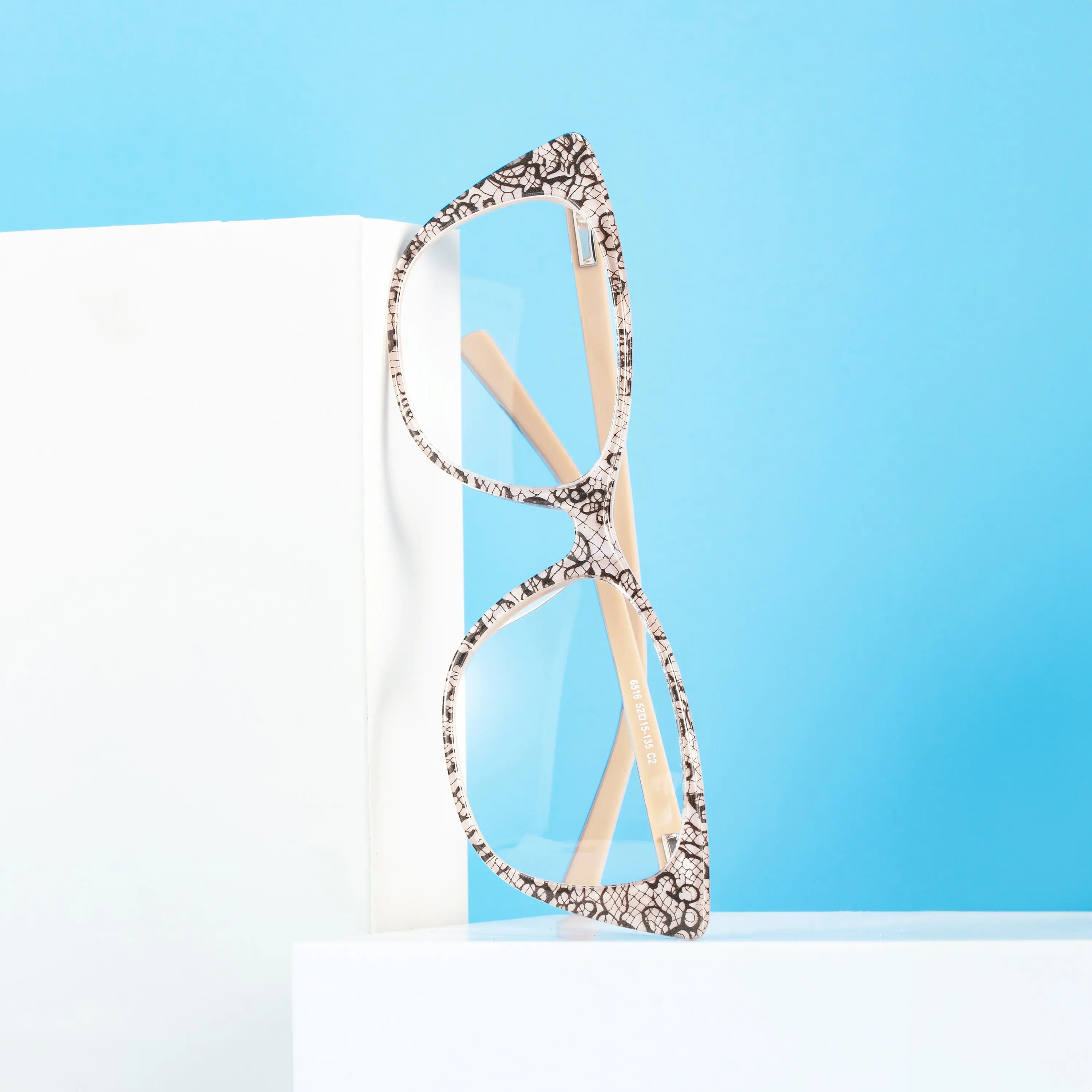 Scene view of Poppy cat eye acetate eyeglasses CA0012208 in brown