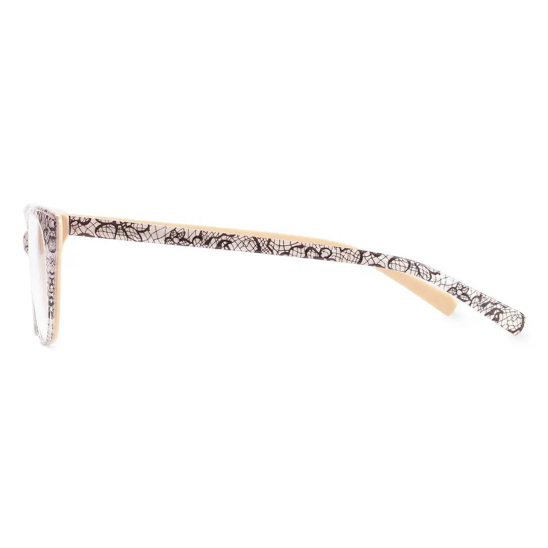 Side view of Poppy cat eye acetate eyeglasses CA0012208 in brown