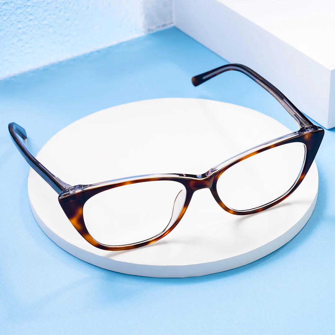 Scene view of Poppy cat eye acetate eyeglasses CA0012208 in tortoise