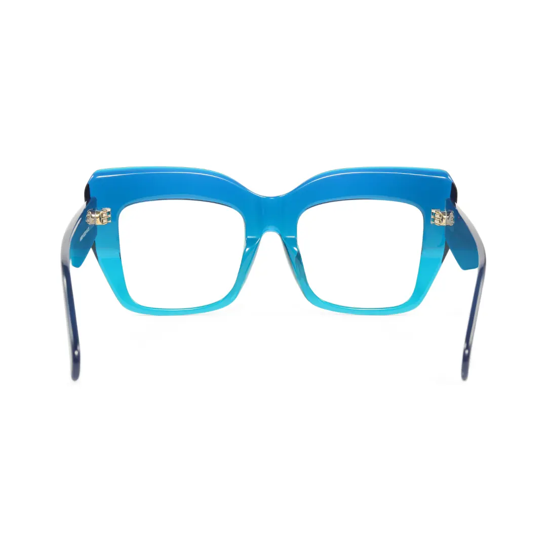 Back view of Keel cat eye acetate eyeglasses CA0032503 in blue