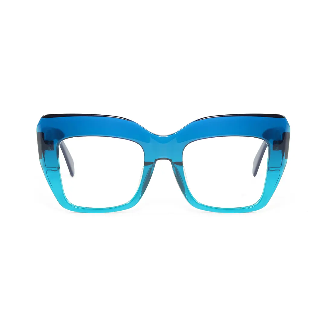Front view of Keel cat eye acetate eyeglasses CA0032503 in blue