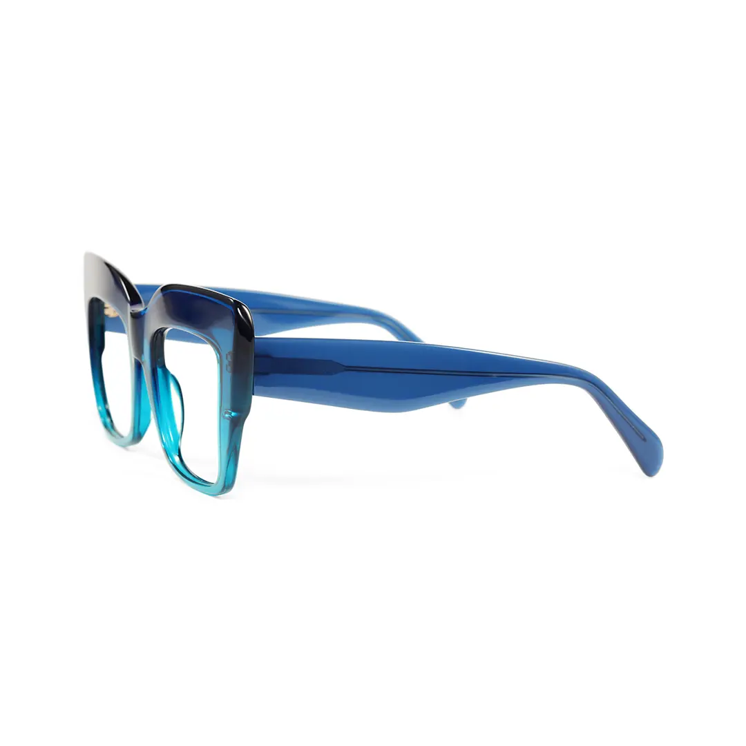 Side view of Keel cat eye acetate eyeglasses CA0032503 in blue