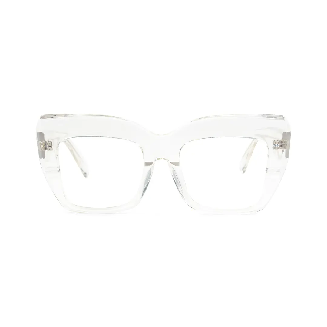 Front view of Keel cat eye acetate eyeglasses CA0032503 in clear