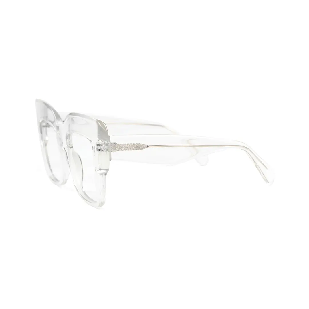 Side view of Keel cat eye acetate eyeglasses CA0032503 in clear