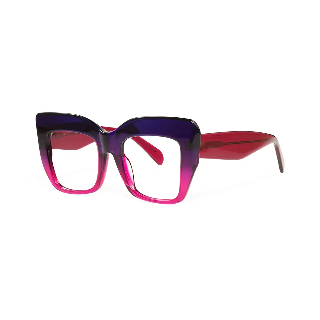 Angle view of Keel cat eye acetate eyeglasses CA0032503 in purple