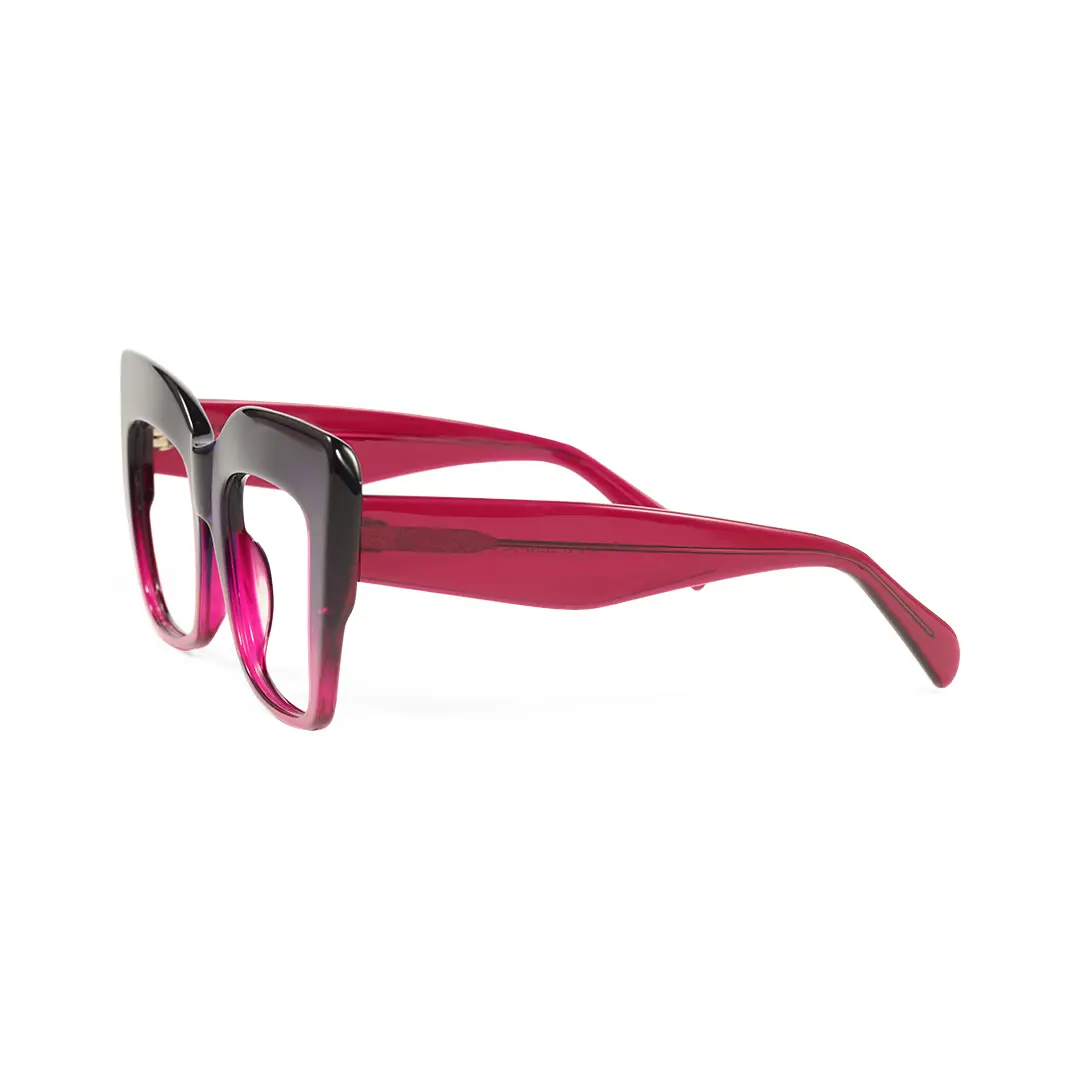 Side view of Keel cat eye acetate eyeglasses CA0032503 in purple