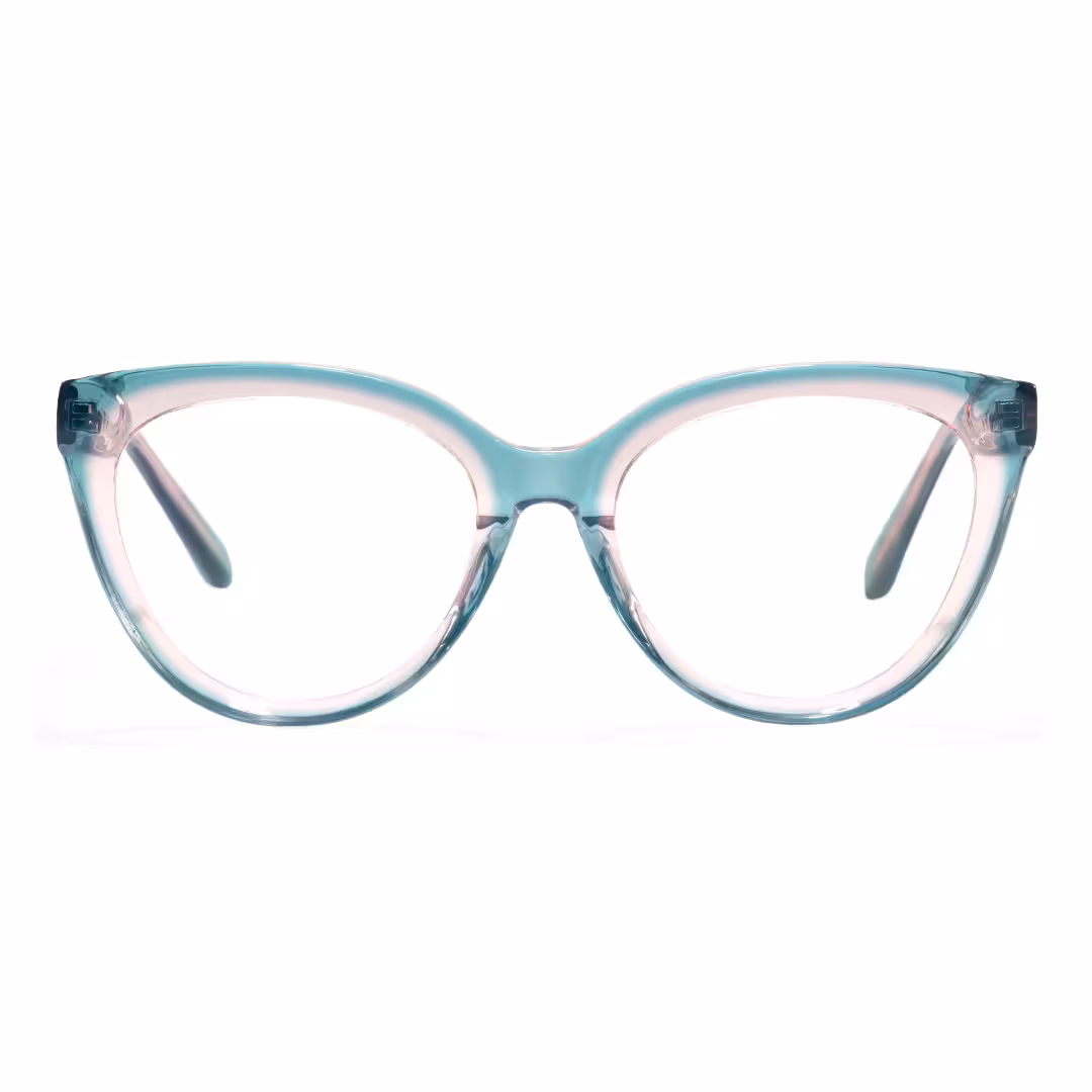Front view of Miea cat eye acetate eyeglasses in blue. SPU: CA0042307