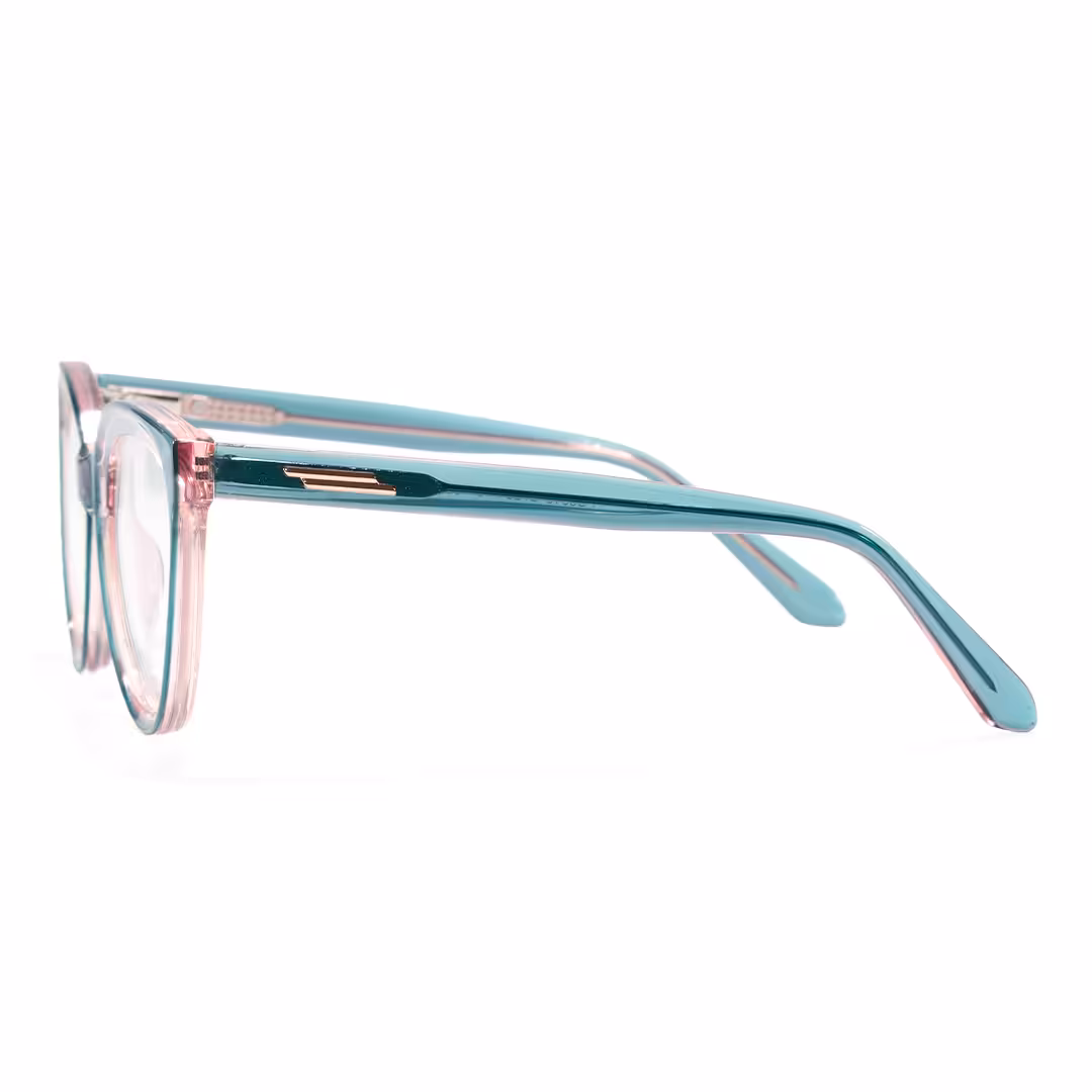 Side view of Miea cat eye acetate eyeglasses in blue. SPU: CA0042307