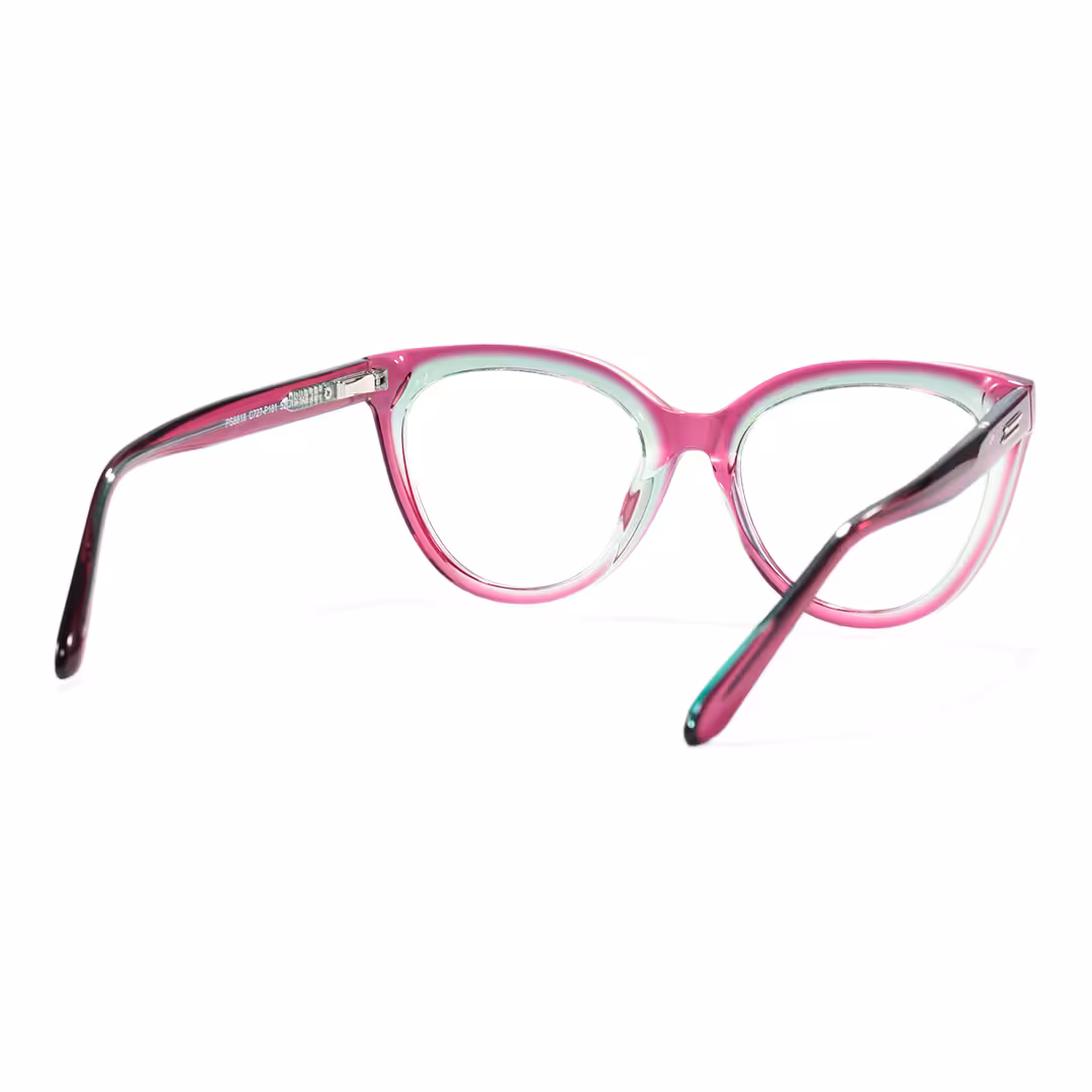 Back view of Miea colorful cat eye acetate eyeglasses in pink. SPU: CA0042307