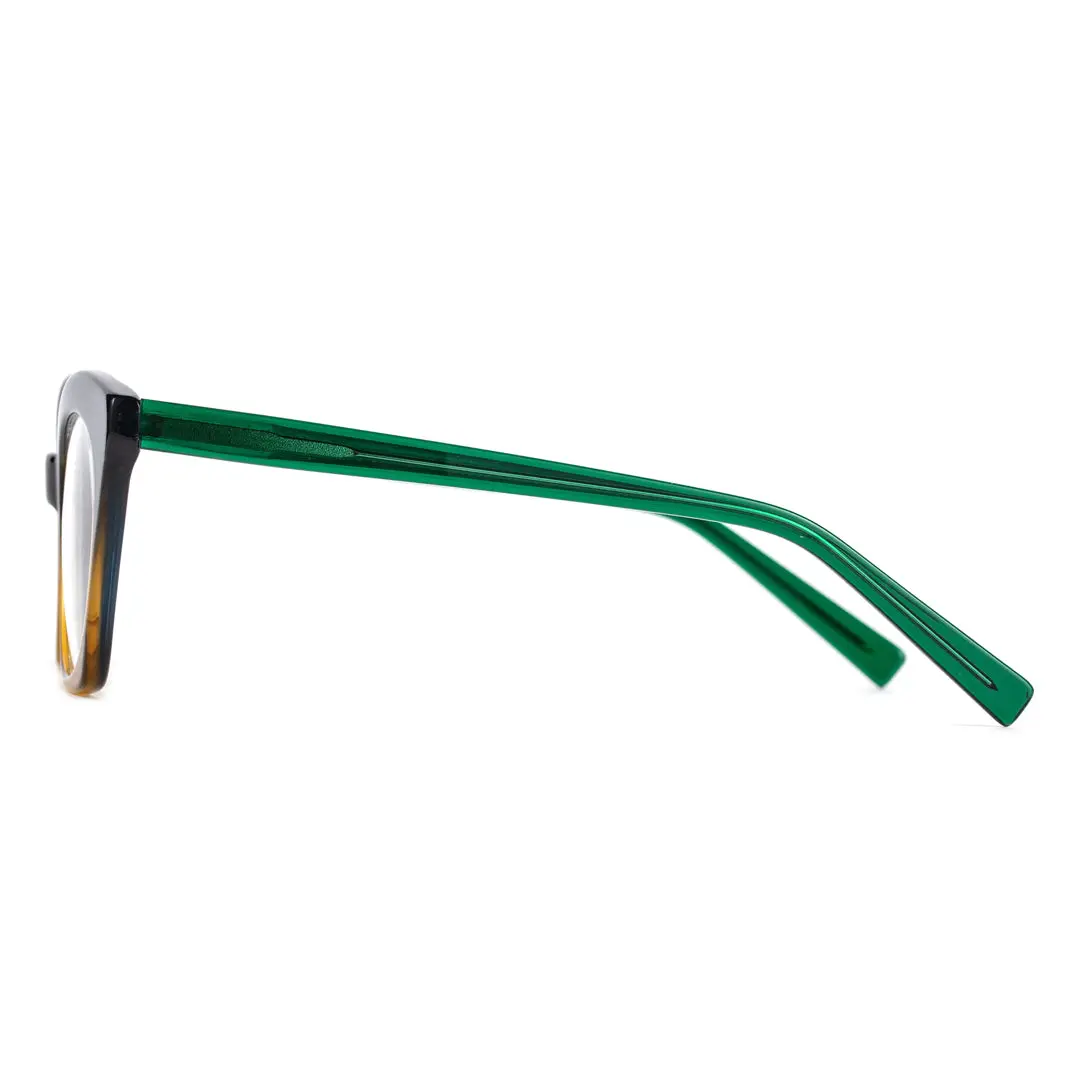 Side view of Coki vintage cat eye acetate eyeglasses in blue. SPU: CA0062307