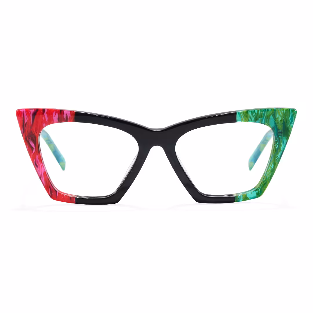 Front view of Iris colorful cat eye acetate eyeglasses in multicolor. SPU: CA0072311