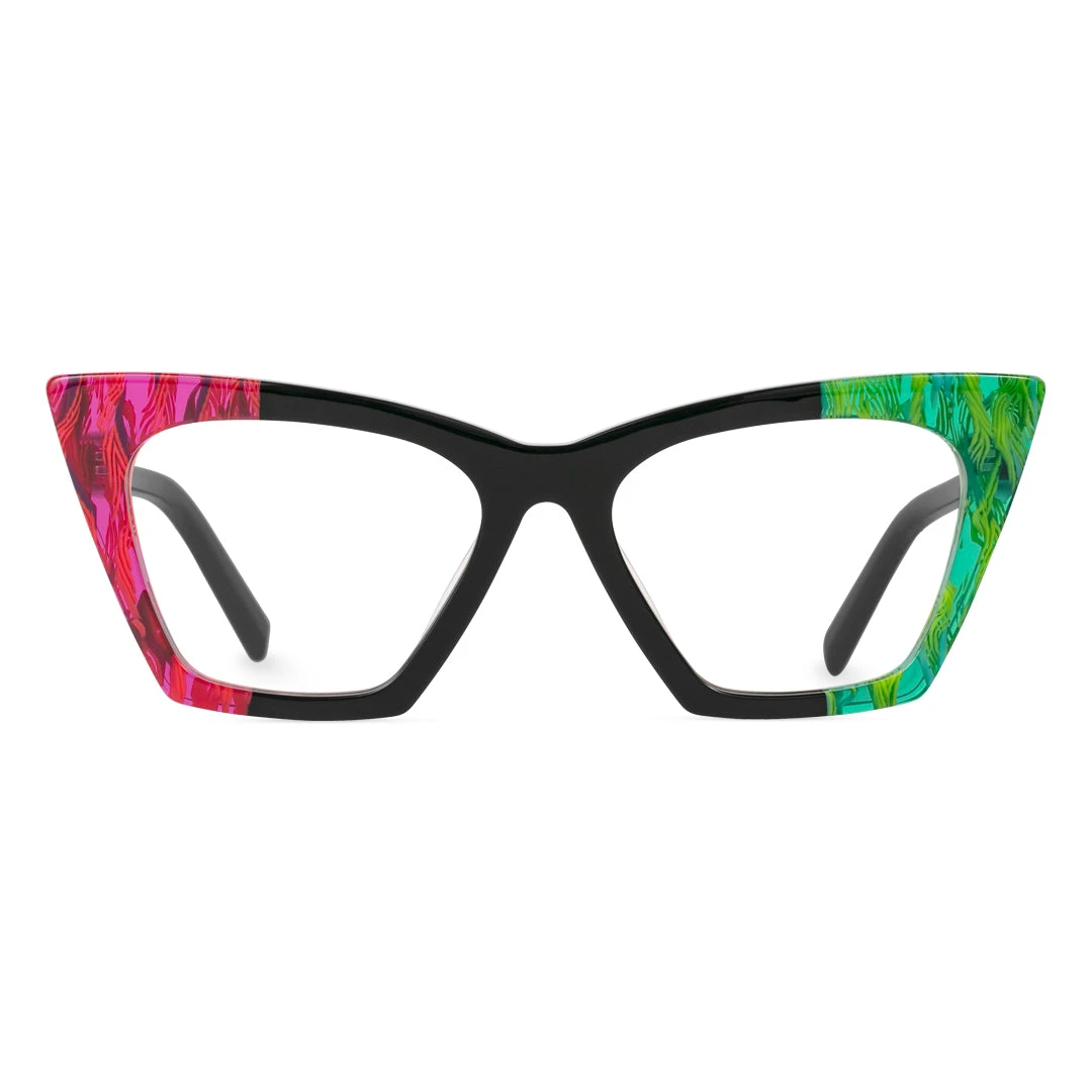 Front view of Iris colorful cat eye acetate eyeglasses in multicolor. SPU: CA0072311