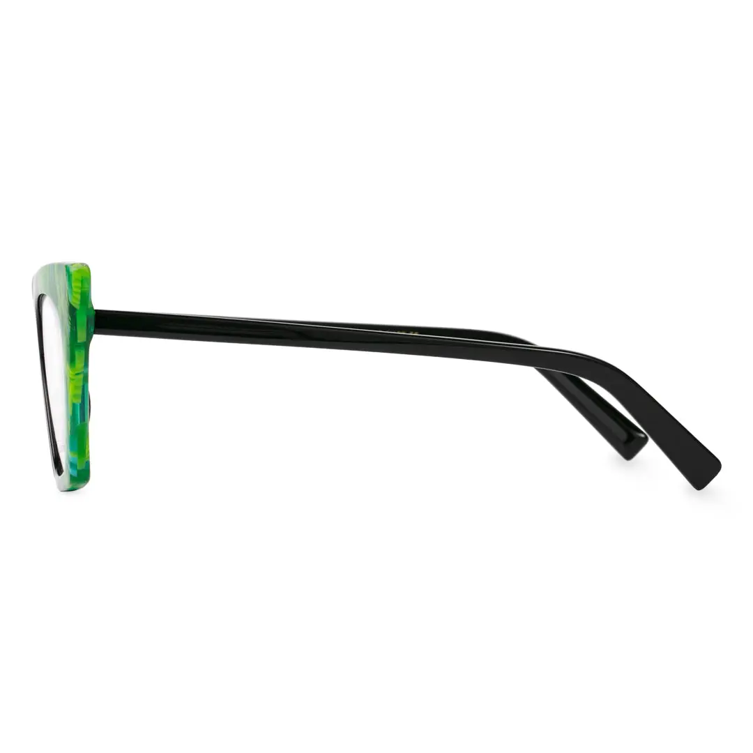Side view of Iris colorful cat eye acetate eyeglasses in multicolor. SPU: CA0072311