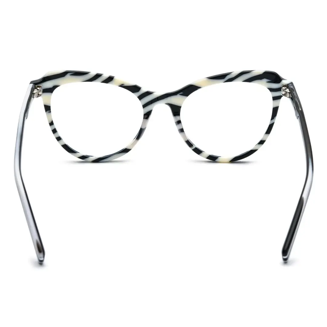 Back view of Tianay colorful cat eye acetate eyeglasses in black. SPU: CA0092306