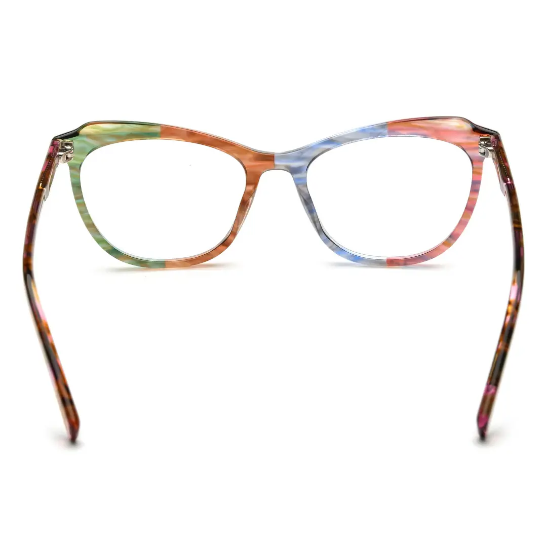 Back view of Tianay cat eye acetate eyeglasses CA0092306 in multicolor