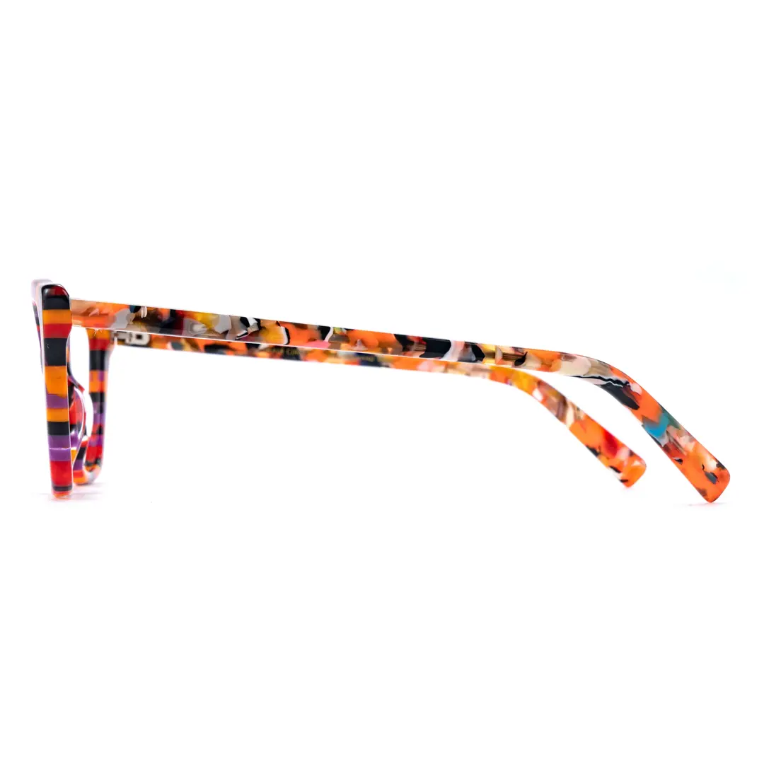 Side view of Ben cat eye acetate eyeglasses CA0102306 in purple