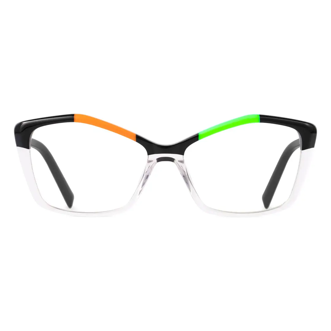 Front view of Piper colorful cat eye acetate eyeglasses CA0152311 in multicolor