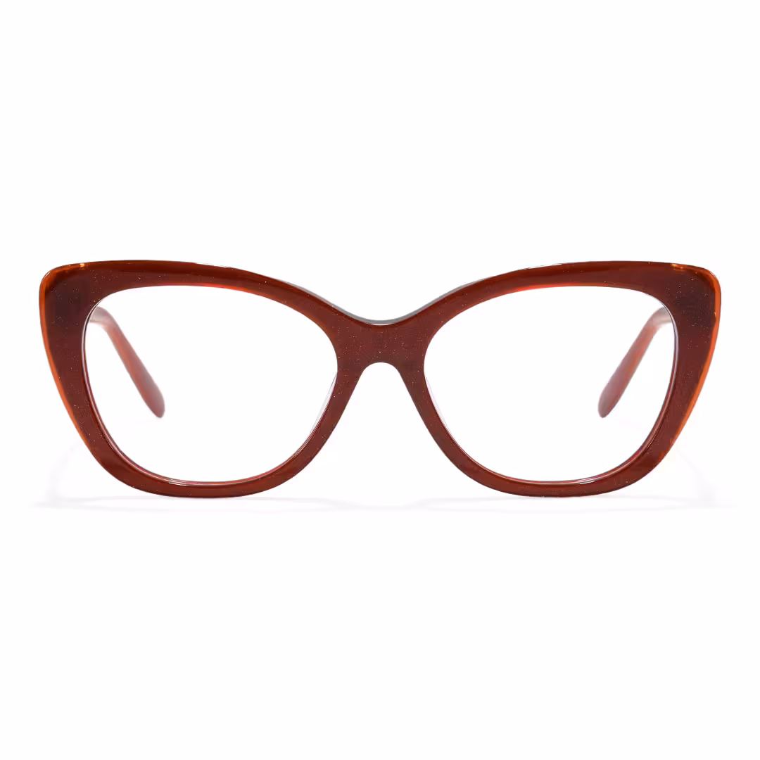 Front view of Celeste cat eye acetate eyeglasses CA0152605 in red