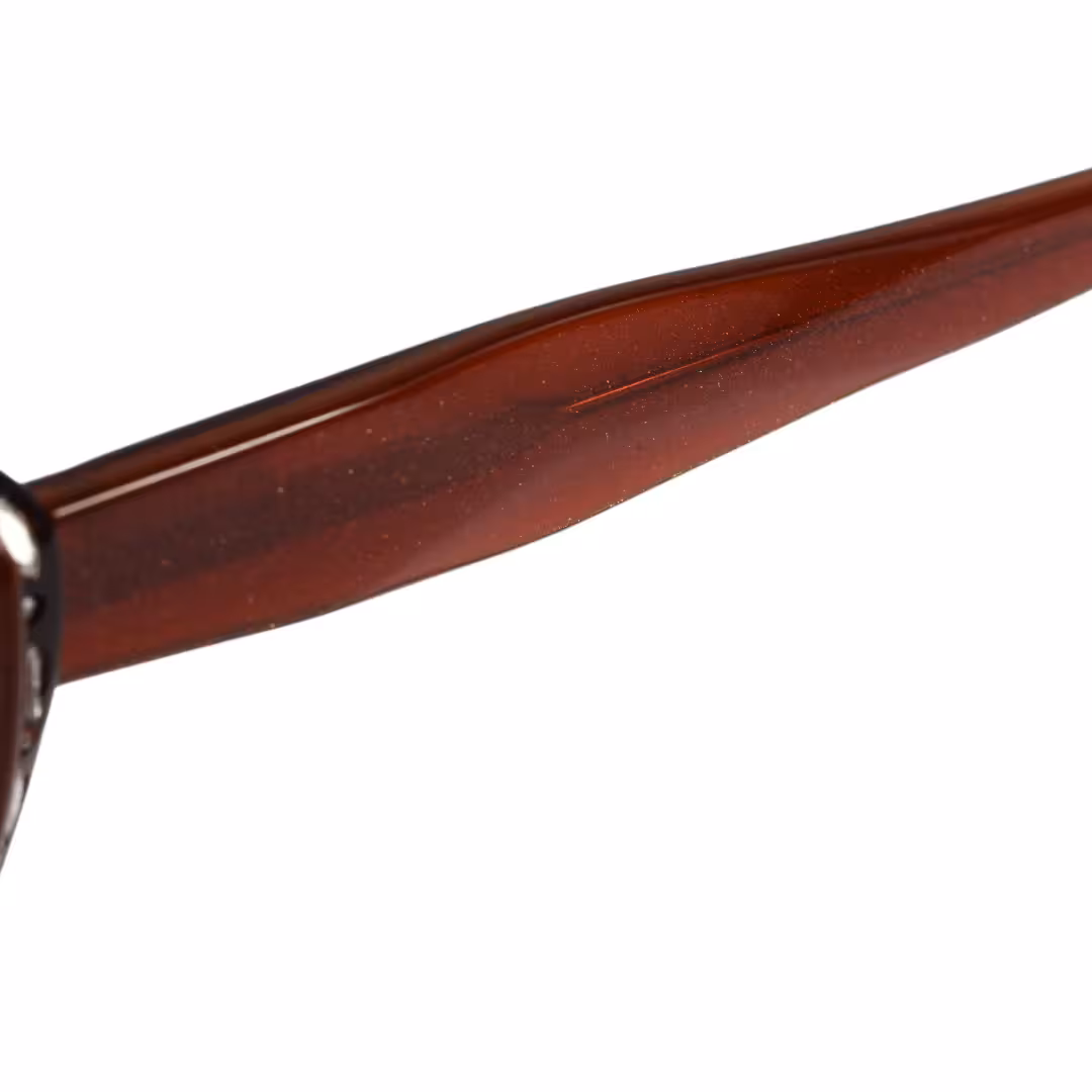 Temple detail of Celeste cat eye acetate eyeglasses CA0152605 in red